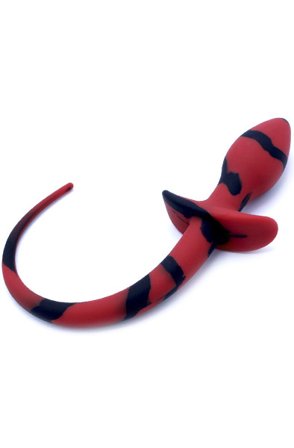 Kiotos Anal Plug Dog Tail Black/Red Anaalitappi hännällä