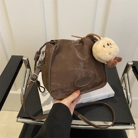 Kiristysnyöri Bucket Bag Olkalaukku COFFEE