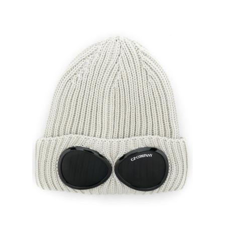 C.p. Company, Goggle Ribbed-knit Beanie Beige, Heren, Maat:ONE Size
