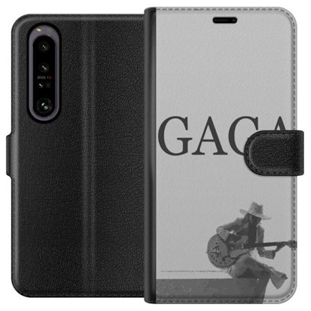 Kompatibel Tegnebogsetui til Sony Xperia 1 IV Stitch omgivet af blåbær med sød kawaii-stil teddybjørn