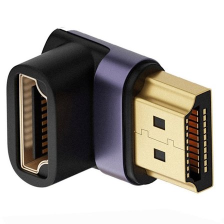 8K 60Hz 90° Nedadvinklet HDMI Han - HDMI 2.1 Hun Adapter Blå