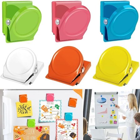 6 st magnetiska klämmor för kylskåp