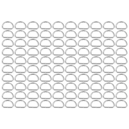 Slidstærke Komfortable Vaskespande 100 stk Sølv D Ringe Halskæde 2x15x10mm