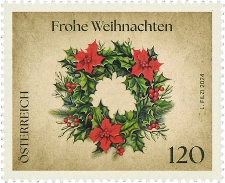 Østrig - Julekrans - Postfrisk frimærke