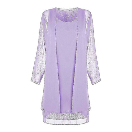 Sifonkinen mekko-takki, sopii juhliin - Rento plus-kokoinen asusetti