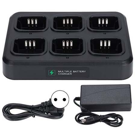 Motorola Walkie Talkie Toveisradio Seks-porters Hurtigladerstasjon 110-240V EU-plugg