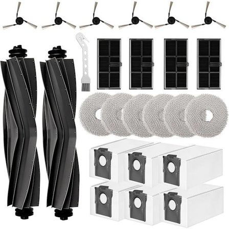Tilbehørssæt kompatibelt med Dreame L10s Pro Ultra Heat/X30 Ultra/L10s Ultra Gen 2, børster, poser, filtre, moppepuder, plast