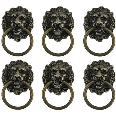 6 stk møbelknotter, antikke løvemøbelhåndtak, retro håndtak, egnet for møbelhåndtak, praktisk og økonomisk