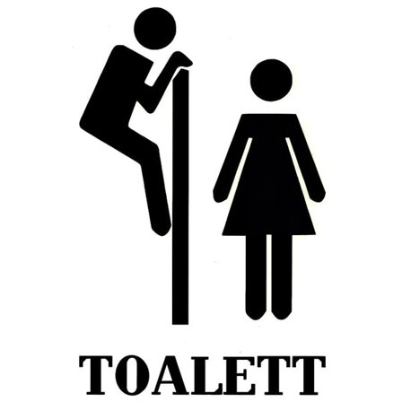 Väggdekor - Toalett symbol med text