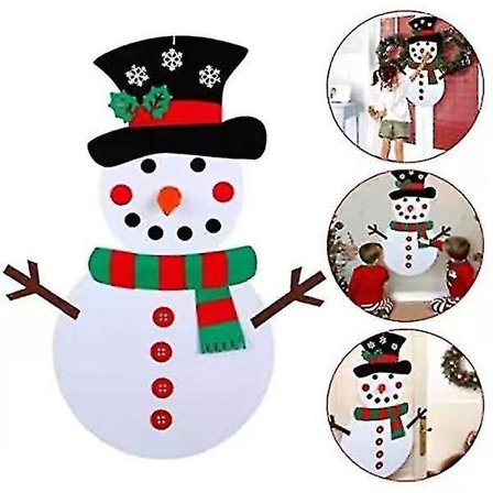 Filt Jul Snögubbe Set, 3,3ft Stor Barn Filt Snögubbe Spel Set Filt Jul Ornament Kits Barn, Jul Dekorationer Bd