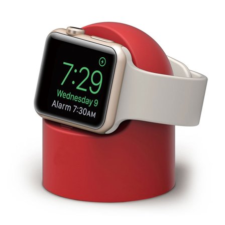 Apple Watch laddställ i silikon med rund form - Röd Design | Perfekt Smart Watch Klockställ | Från Yedi