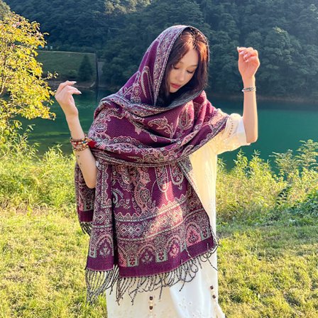 Vintage sjaler og tørklæder gobelin kvast shrugs til kvinder og piger