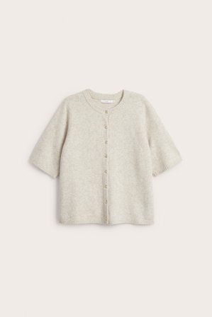 Kappahl | Lyhythihainen neuletakki | Meleerattu beige