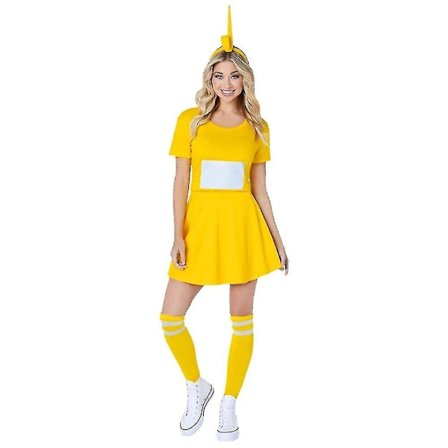 Fancy Kvinder Teletubbies Cosplay Costume ress Tinky Winky Anime ipsy Laa-laa Po Cheerleading Uniform Girl Halloween Costume _oa W
