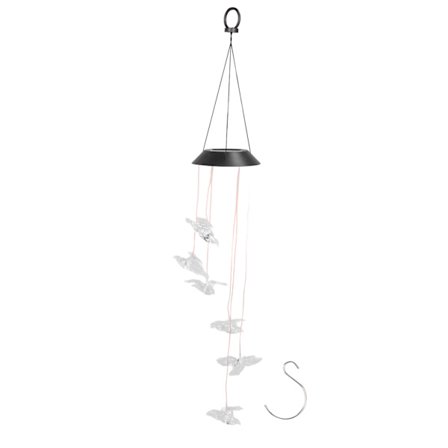 Solcells vindklockor lampa 6 örnar regnsäker färgglad gradient LED mobil hängande trädgårdslampa för innergårdsrum