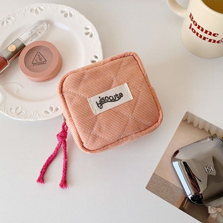 Makeup taske, læbestift pung, lille makeup taske, kan bruges som håndtaske eller møntpung, med lynlås, dame makeup taske med snøre, lilla.