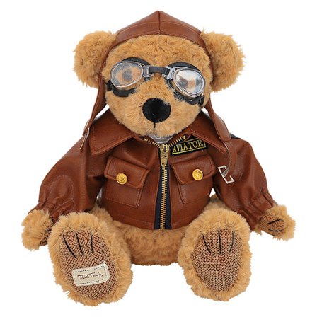 Pilotbjörn, Harley Biker Teddybjörn Plyschleksak 28cm