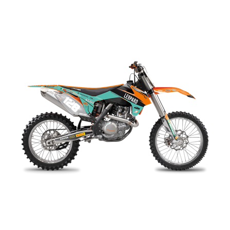 Kit Completo de Adhesivos + Funda de Asiento Blackbird Replica Marchetti Racing 2018 Naranja-Azul - KTM 250 EXC 2014-2016