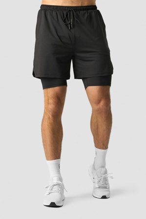 ICANIWILL - Stride 2-in-1 Shorts Men Black - Kortbyxor - Herr - Träningskläder från ICIW