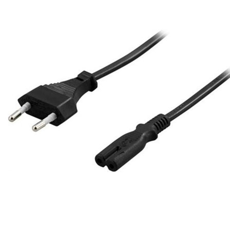 Deltaco Ungrounded Appliance Cable max 250V/2.5A 0.5m - Black