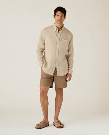 Lexington Casual leinen-mix-shorts, Braun