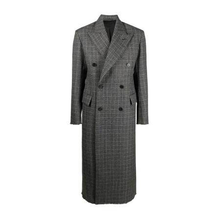 Balenciaga Double-Breasted Coats Sort, Herre Uldfrakker