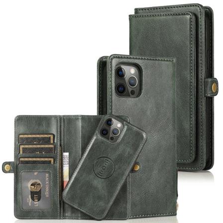 Iphone 13 Pro - Plånboksfodral Mörkgrön