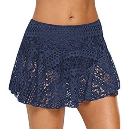 Bikinitrosa med spetskjol BLÅ XXL Blå