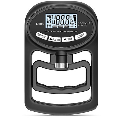 265 paunaa / 120 kg käsikahva dynamometri - elektroninen käsikahvan voiman testaaja, musta