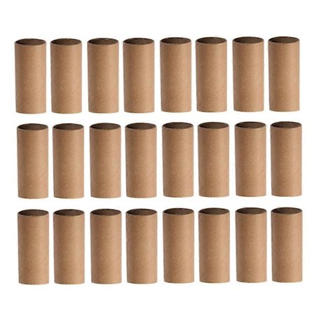 30 stk. Kreative ruller af pap til hobbybrug, sjove paprør til DIY kunst og håndværk, børnetegning (træfarve)