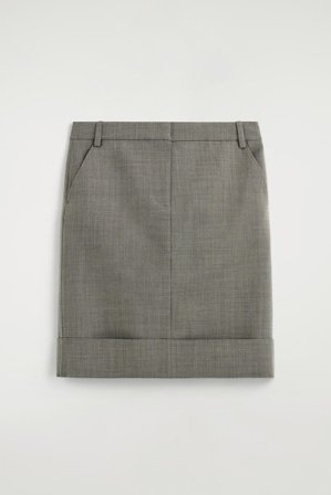 COS Femme Jupe Crayon En Laine Mélangée À Revers in Beige