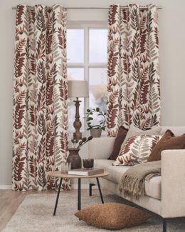 Sejlringslængder Wilma med bladmønster 2-pak Rust