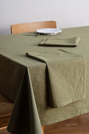 Jotex - Servet Linnen-mix 2-pak Olijfgroen Olijfgroen - LINUS - Koop Servetten bij Jotex