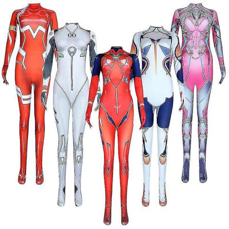 Asuka Langley Soryu Ayanami Rei Zero Two Dva Cosplay Kostym Asuka Test Jumpsuit Zentai Suit Anime Bodysuit Dam D_y
