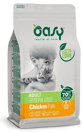 Oasy Lifestage Adult Sterilized Pollo Cibo Secco Per Gatti 300g