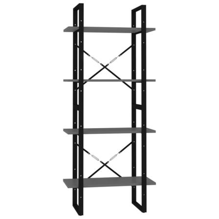 Vidaxl Bokhylla 4 Hyllplan Grå 60x30x140 Cm Spånskiva Grå