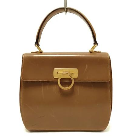 Salvatore Ferragamo Pre-owned, Leather Handbag Bruin, Heren, Maat:ONE Size