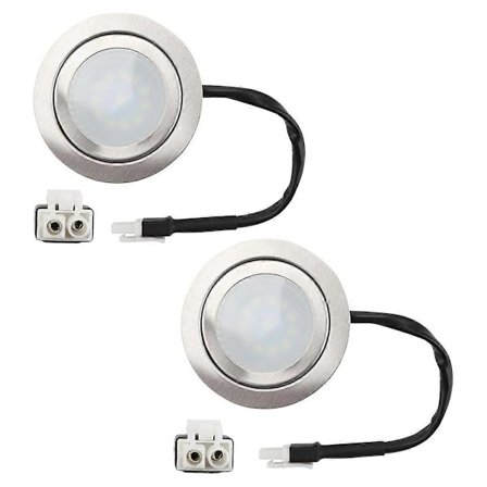 12V DC 2W Köksfläktslampor med EL-kontakt hane, 2-pack Hål Garderob Spis LED-lampa Infälld, Kökslampa