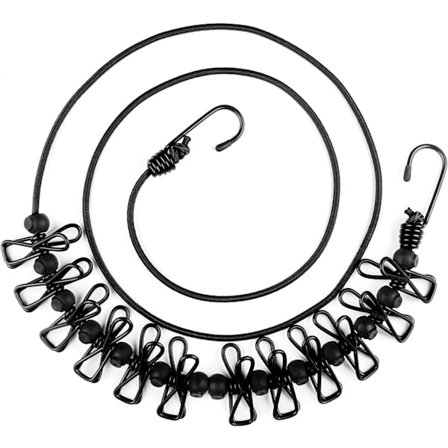 Bärbar elastisk resklädstreck med 12 klädnypor Reseprylar för utomhus- och inomhusbruk