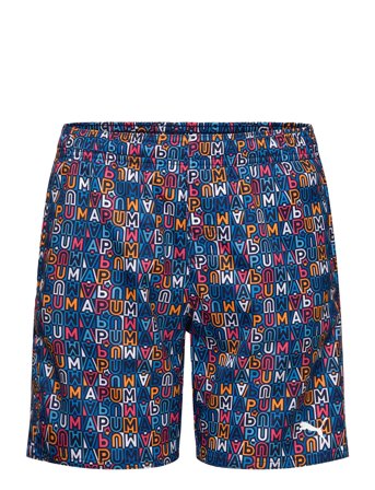 Puma Swim Boys Printed Mid Shorts 1P Patterned Puma Swim