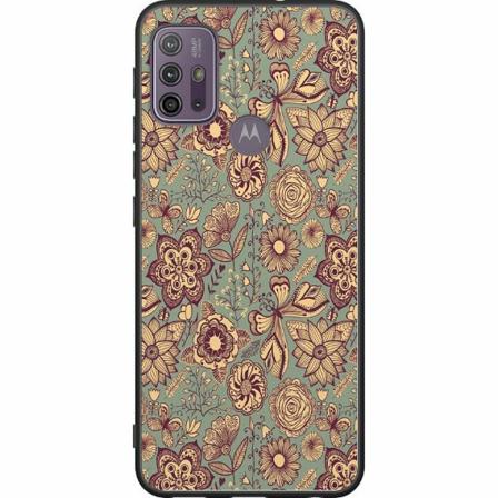 Motorola Moto G30 Svart Skal Vintage Flowers