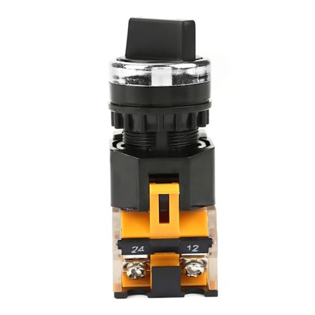 22 mm Rund Drejekontakt Vælgerkontakt 2 Positioner NC + NO Selvlåsende