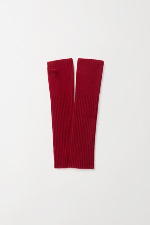 Soft Goat - Ribbed arm warmers - Cashmere gloves - One Size - Lipstick Red