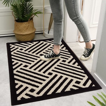 50x80cm Dørmatte for Innendørs og Utendørs Bruk, Sklisikker Utendørsmatte, Absorberende og Vaskbar Dørmatte for Innendørs og Utendørs Inngangsdør, 