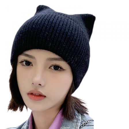 Kattehue Beanie med Katteører til Kvinder Strikkede Damehat Piger