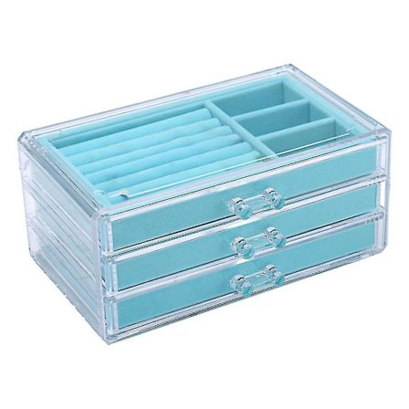Mordely 3 Layers Acrylic Ring Earrings Organizer Jewelry Storage Drawer Box Container