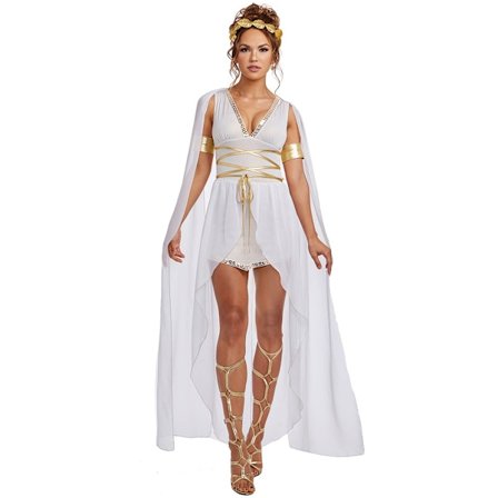 S-XL Middelalderlig dragt Antik græsk gudinde Halloween kostume Cleopatra Athena kjole COS dragt White-FA-