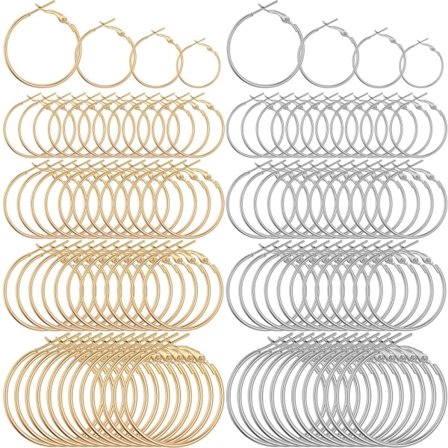 96 st örhängen creoler för smyckestillverkning 20 mm 25 mm 30 mm 40 mm