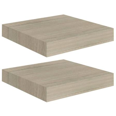 Vidaxl Svävande Vägghyllor 2 St Ek 23x23,5x3,8 Cm Mdf Brun