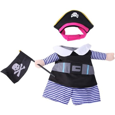 Pirat Kostume til Kæledyr ,Sjovt Hunde Kostume Fancy Dress Kostumer Kattetøj Udklædning - Kæledyrsuniform til Hund Kat Rolleleg L-størrelse